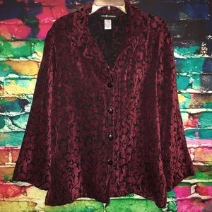 Sag Harbor Maroon & Black Blazer